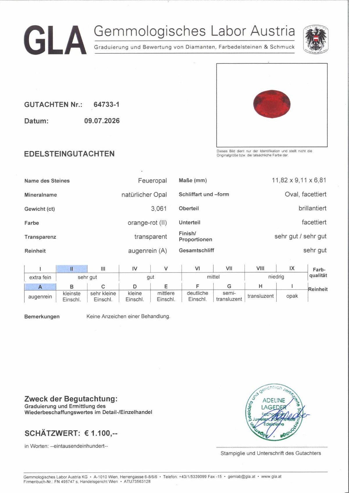 Feueropal Wertgutachten