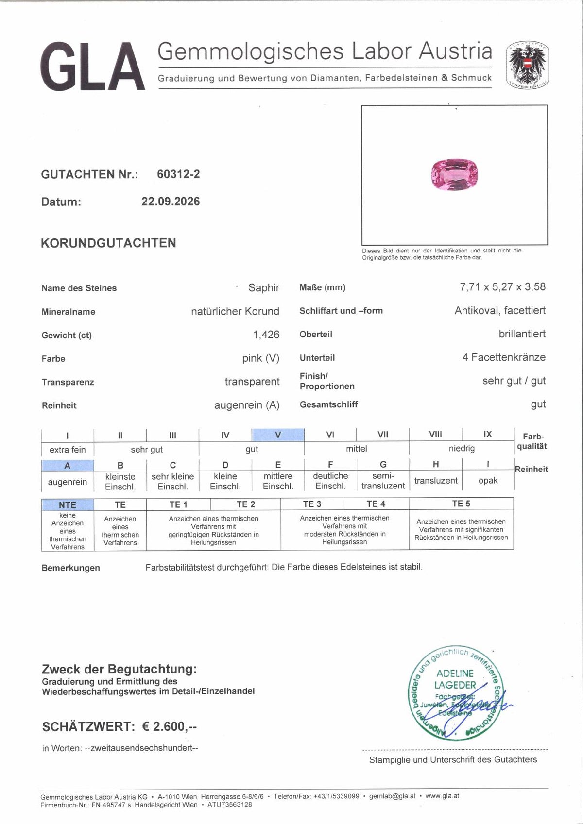 Pinksaphirgutachten