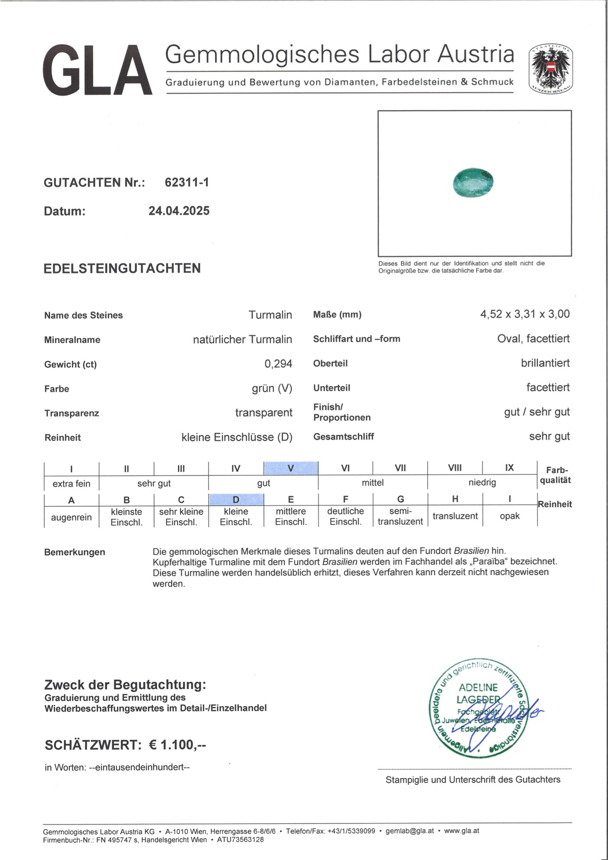 Brasilianischer Paraiba Turmalin