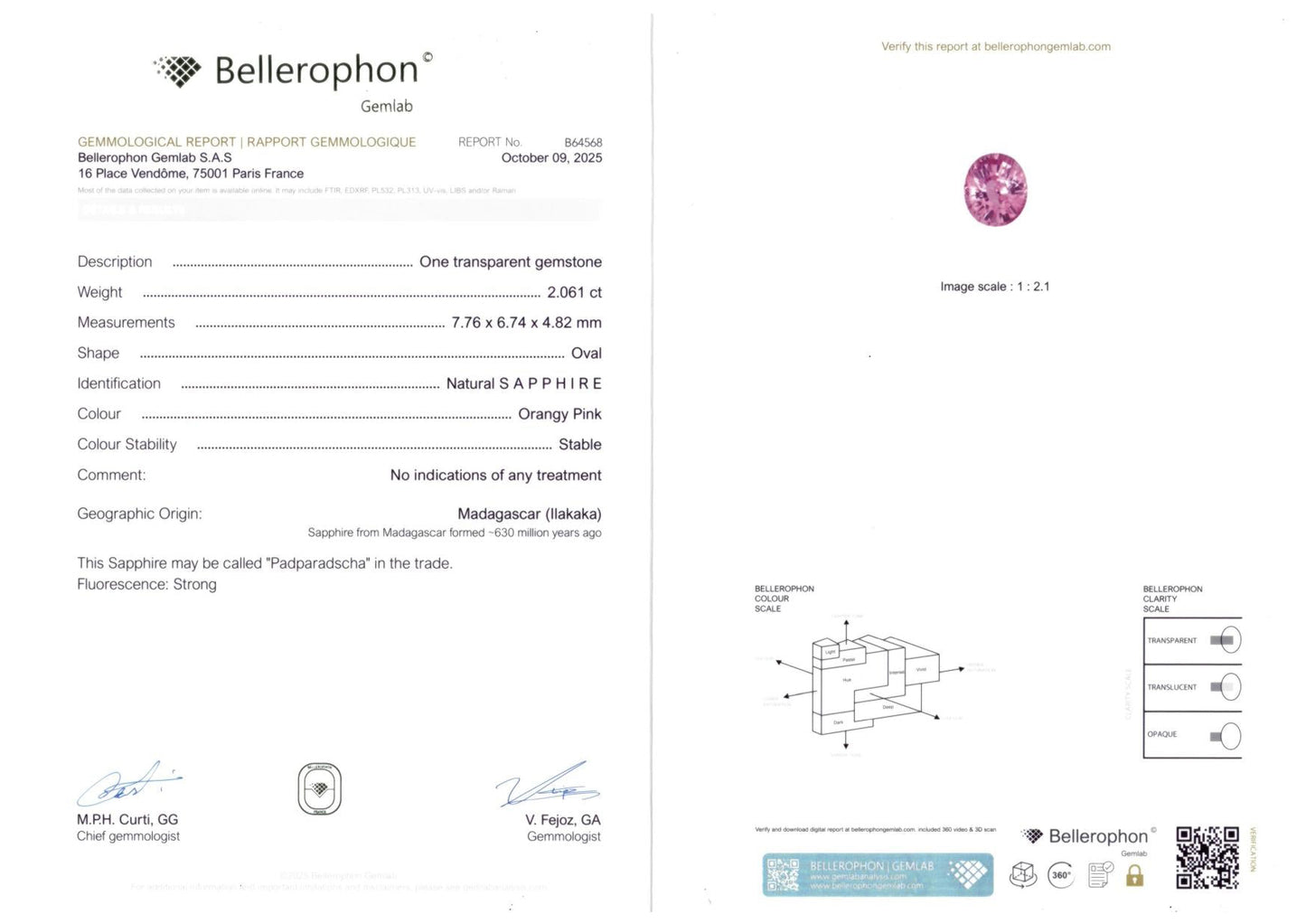 Padparadscha-Saphir
